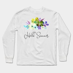 Hello Summer romantic illustration Long Sleeve T-Shirt